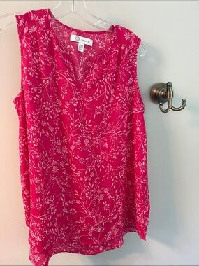 Cristina BPink Floral Sleeveless V-Neck Blouse
